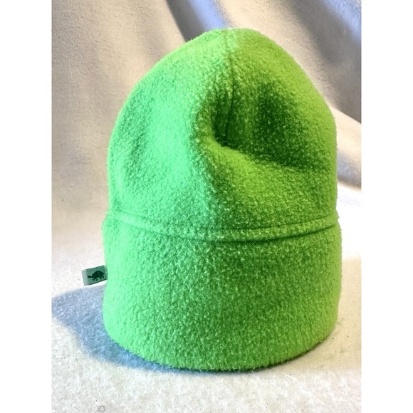 VTG Turtle Fur Winter Beanie Ski‎ Hat Wool Fleece Lime Bright Green - Picture 1 of 5